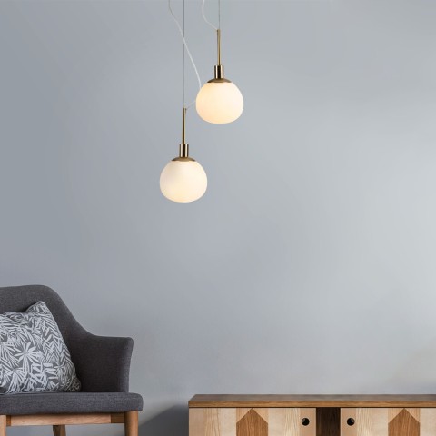 Hängelampe Kugel Weißglas Decke Küche Wohnzimmer Erich Maytoni Aktion