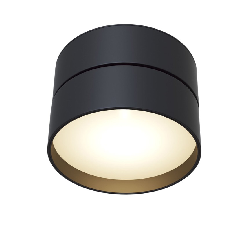 Moderne runde Deckenleuchte schwarz LED-Licht dimmbar Onda Maytoni Aktion Moderne runde Deckenleuchte schwarz LED-Licht dimmbar Onda Maytoni Aktion