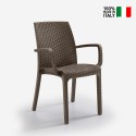 18er Set Indiana BICA stapelbare Rattan Gartenstühle mit Armlehnen Rabatte