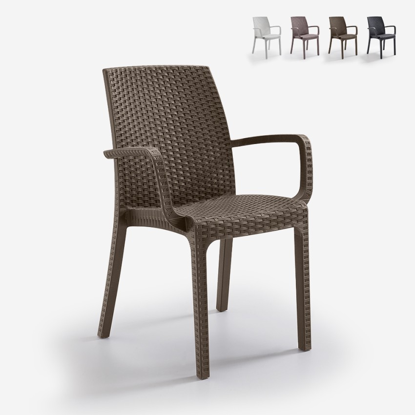 18er Set Indiana BICA stapelbare Rattan Gartenstühle mit Armlehnen Aktion 18er Set Indiana BICA stapelbare Rattan Gartenstühle mit Armlehnen Aktion