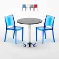 Schwarz Rund Tisch und 2 Stühle Farbiges Polypropylen-Innenmastenset Grand Soleil B-Side Ghost