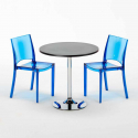 Schwarz Rund Tisch und 2 Stühle Farbiges Polypropylen-Innenmastenset Grand Soleil B-Side Ghost