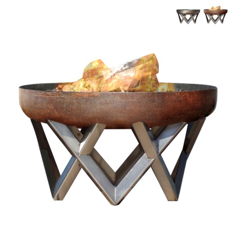 Gartengrill aus Stahl mit Rosteffekt Awen