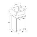 Waschschrank mit 2 Türen, Waschbecken und Waschbrett 60x50cm Edilla Montegrappa Lagerbestand