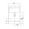 Waschschrank mit 2 Türen, Waschbecken und Waschbrett 60x50cm Edilla Montegrappa Modell