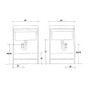 Waschschrank mit 2 Türen, Waschbecken und Waschbrett 60x50cm Edilla Montegrappa Eigenschaften