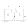 Waschschrank mit 2 Türen, Waschbecken und Waschbrett 60x50cm Edilla Montegrappa Eigenschaften