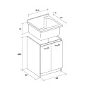 Waschtisch 60x60cm Schrank 2 Türen mit Waschbecken Abdeckung Edilla Montegrappa Lagerbestand