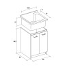 Waschtisch 60x60cm Schrank 2 Türen mit Waschbecken Abdeckung Edilla Montegrappa Lagerbestand
