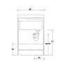 Waschtisch 60x60cm Schrank 2 Türen mit Waschbecken Abdeckung Edilla Montegrappa Eigenschaften