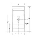 Waschtisch 45x50cm mit Waschbrett und Schrank Edilla Montegrappa Modell