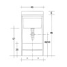 Waschtisch 45x50cm mit Waschbrett und Schrank Edilla Montegrappa Modell