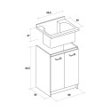 Waschtischschrank 60x50cm mit 2 Türen, Waschbecken und Ablage Edilla Montegrappa Lagerbestand