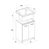 Waschtischschrank 60x50cm mit 2 Türen, Waschbecken und Ablage Edilla Montegrappa Lagerbestand