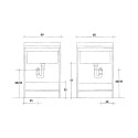 Waschtischschrank 60x50cm mit 2 Türen, Waschbecken und Ablage Edilla Montegrappa Eigenschaften