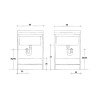 Waschtischschrank 60x50cm mit 2 Türen, Waschbecken und Ablage Edilla Montegrappa Eigenschaften