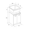 Waschbecken mit Abdeckung 60x60cm Waschtisch mit 2 Türen Edilla Montegrappa Lagerbestand
