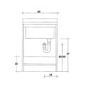 Waschbecken mit Abdeckung 60x60cm Waschtisch mit 2 Türen Edilla Montegrappa Eigenschaften