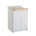 Waschtischunterschrank mit 2 Türen 60x60 cm, Waschbecken mit Holzbrett Edilla Montegrappa Aktion