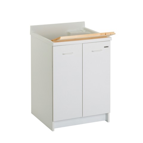 Waschtischunterschrank mit 2 Türen 60x60 cm, Waschbecken mit Holzbrett Edilla Montegrappa Aktion