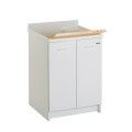 Waschtischunterschrank mit 2 Türen 60x60 cm, Waschbecken mit Holzbrett Edilla Montegrappa Aktion