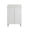 Waschbecken mit Unterschrank 2 Türen 60x50cm Becken Holzbretter Edilla Montegrappa Sales