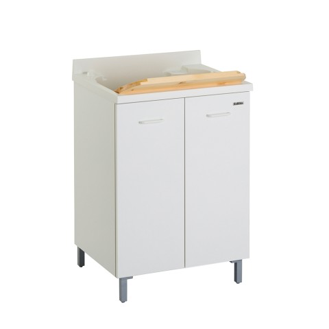 Waschbecken mit Unterschrank 2 Türen 60x50cm Becken Holzbretter Edilla Montegrappa Aktion