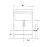 Waschbecken mit Unterschrank 2 Türen 60x50cm Becken Holzbretter Edilla Montegrappa Modell