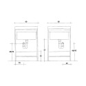 Waschbecken mit Schrank 2 Türen 60x50cm Waschbecken Holzplatte Edilla Montegrappa Eigenschaften