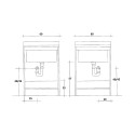 Waschbecken mit Unterschrank 2 Türen 60x50cm Becken Holzbretter Edilla Montegrappa Eigenschaften
