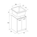 Waschbeckenschrank Wäschepflege Holzplatte 2 Türen 60x60cm Edilla Montegrappa Lagerbestand