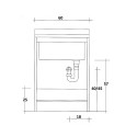 Waschbeckenschrank Wäschepflege Holzplatte 2 Türen 60x60cm Edilla Montegrappa Eigenschaften