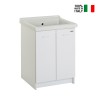 Mobiles Waschbecken Schrank 63x60cm, 2 Türen, Keramikwaschbecken Acqua Edilla Angebot