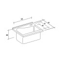 Mobiles Waschbecken Schrank 63x60cm, 2 Türen, Keramikwaschbecken Acqua Edilla Modell