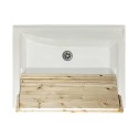 Waschbecken mit Waschschale aus Keramik, 2 Türen, 83x60 cm, Holzplatte Acqua Edilla Lagerbestand