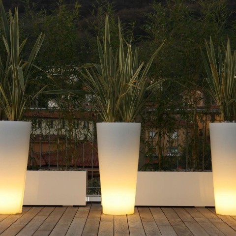 Vase Leuchtend h86 Garten RGB LED Außenbereich Arkema Tondo