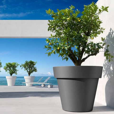 Großer Pflanzkübel ø 80 cm für Außenbereich, Bar, Garten, Terrasse Cornaglia Aktion