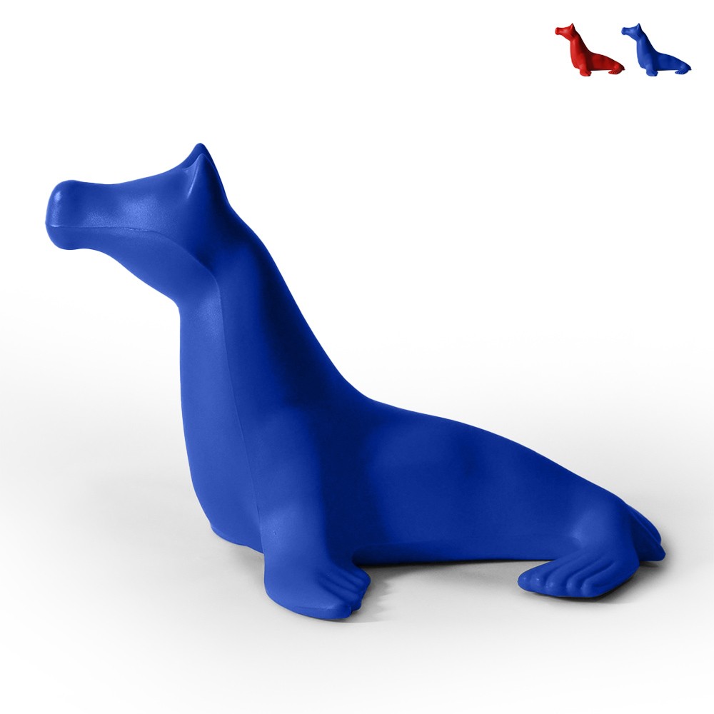 Moderne Pop-Art Skulptur, bunte Tierstatue – Pferd, Robbe Kimere