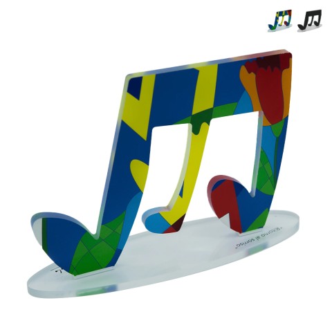 Bunte Pop-Art-Notenskulptur Dekoration Tricroma Aktion