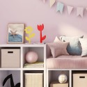 Bunter Pop-Art Blumen Dekofigur für Wohnzimmerregal Margherita Sales