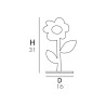 Bunter Pop-Art Blumen Dekofigur für Wohnzimmerregal Margherita Preis