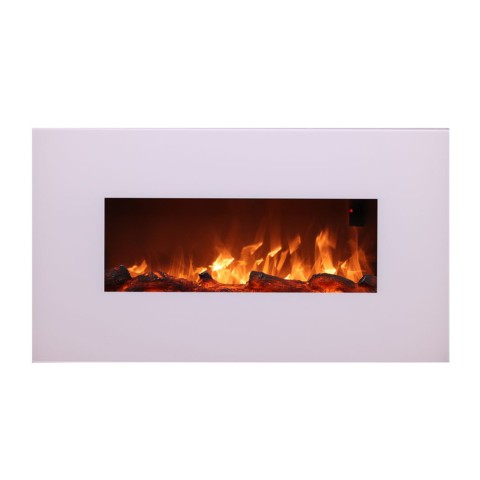 Weißer elektrischer Wandkamin 1500W LED-Flammeneffekt Monte Bianco Aktion
