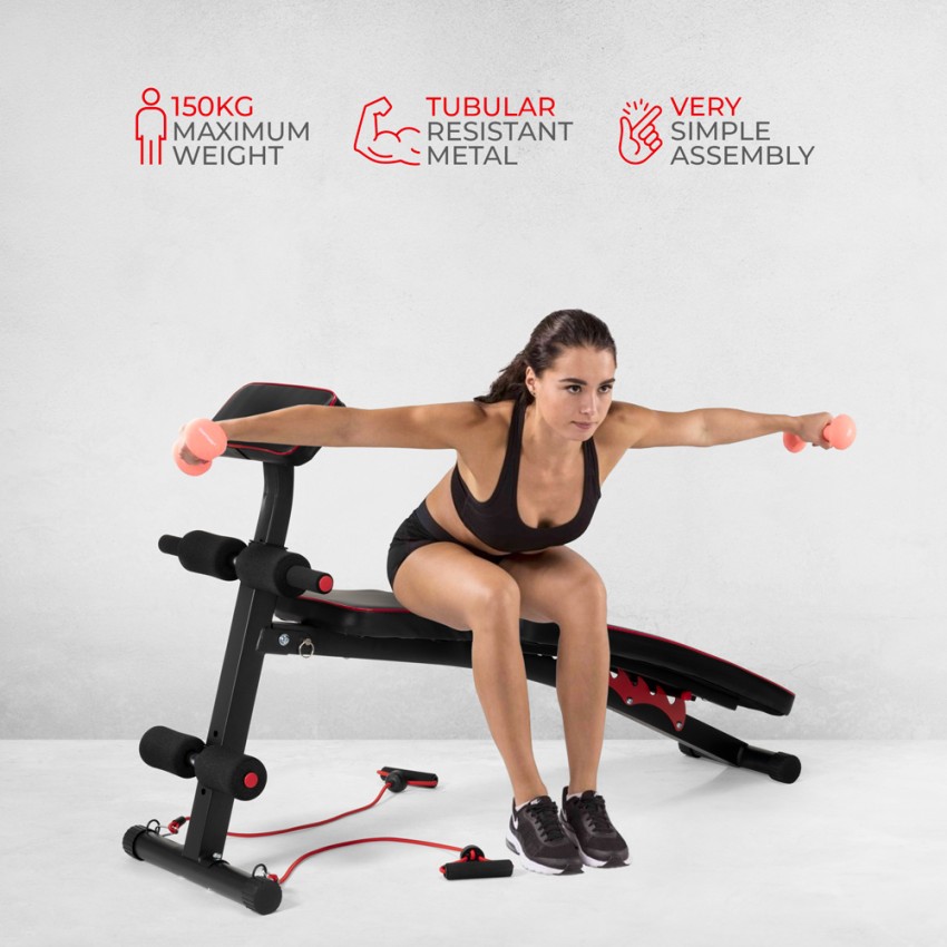 Panca fitness multifunzione reclinabile leg curl schienale regolabile Musashi Promozione Panca multifunzione schienale regolabile curl panca scott Kleios