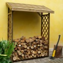 Holzlager mit Gitter für außen Garten, 6 Doppelzentner Holz für Kamin Aktion
