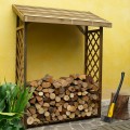 Holzlager mit Gitter für außen Garten, 6 Doppelzentner Holz für Kamin Aktion