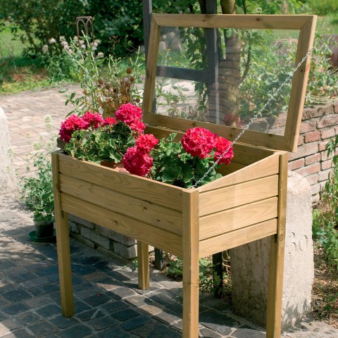 Erhöhtes Gartenbeet Basil aus Holz für Samen und Pflanzen 50x100cm Aktion