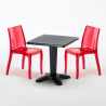 Schwarz Quadratisch Tisch und 2 Stühle Farbiges Polypropylen-Innenmastenset Grand Soleil Cristal Light Balcony Rabatte