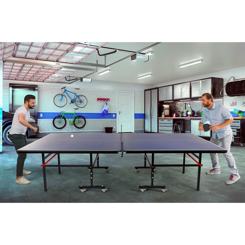 Tischtennisplatte 274x152,5cm Professionell Faltbar Mit Netzhalterung Schläger Bälle Booster