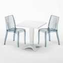 Weiß Quadratisch Tisch und 2 Stühle Farbiges Polypropylen-Innenmastenset Grand Soleil Dune Terrace Sales