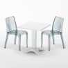 Weiß Quadratisch Tisch und 2 Stühle Farbiges Polypropylen-Innenmastenset Grand Soleil Dune Terrace Sales